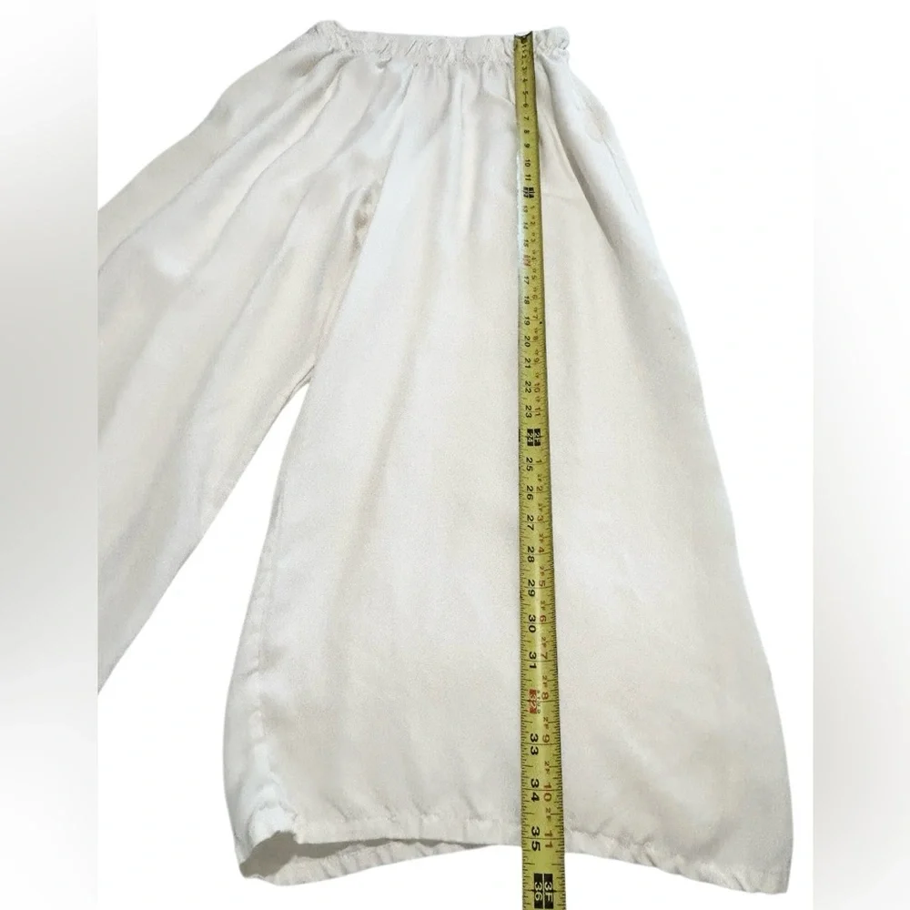 Bryn Walker 100% Linen Pull On Crop Wide Leg OSCA Pant Ivory Womens M Casual USA - Picture 14 of 14